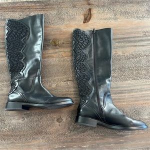 EUC Gianni Bini Black Leather Riding Boots Size 8